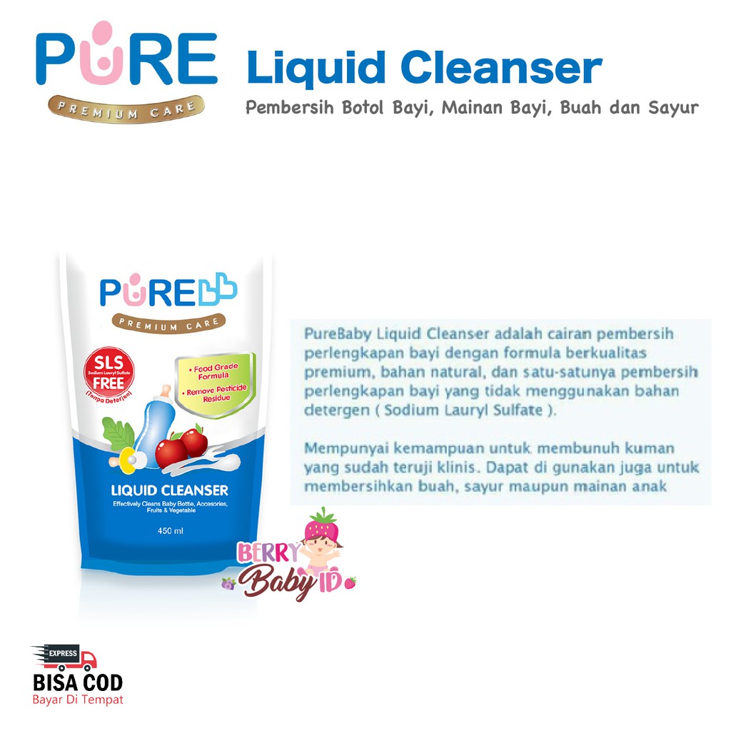 PureBB Paket Buy 2 Get 1 Liquid Cleanser Cairan Pencuci 700 Ml Pure BB Berry Mart