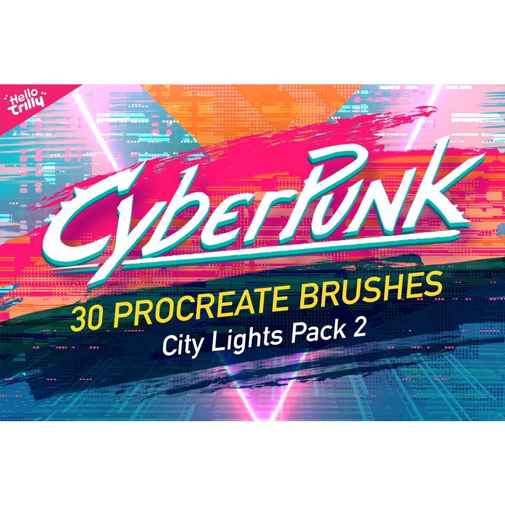 Procreate Brush - Cyberpunk City Lights Pack V2 Brushes