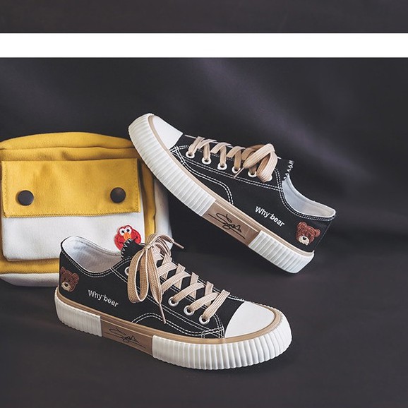 SW25 Sepatu Sneakers Tali Wanita Import Bear - Sepatu Import Sneakers Wanita - Sepatu Kanvas Wanita-6