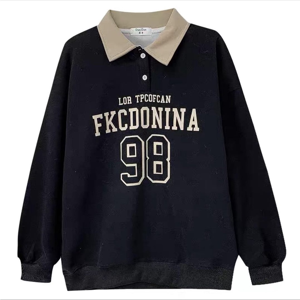 sweater oversize FKCDONINA COLLAR SWEATER - crewneck wanita oversize