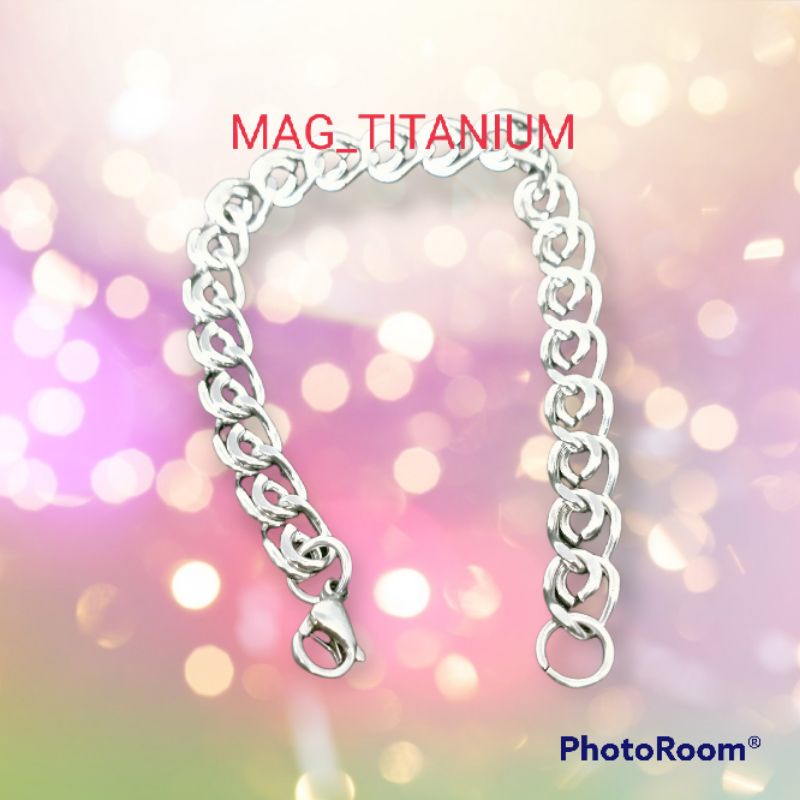 GELANG RANTAI DOUBLE TITANIUM UNIK WANITA ANTI KARAT DAN TIDAK LUNTUR STAINLEES STEEL