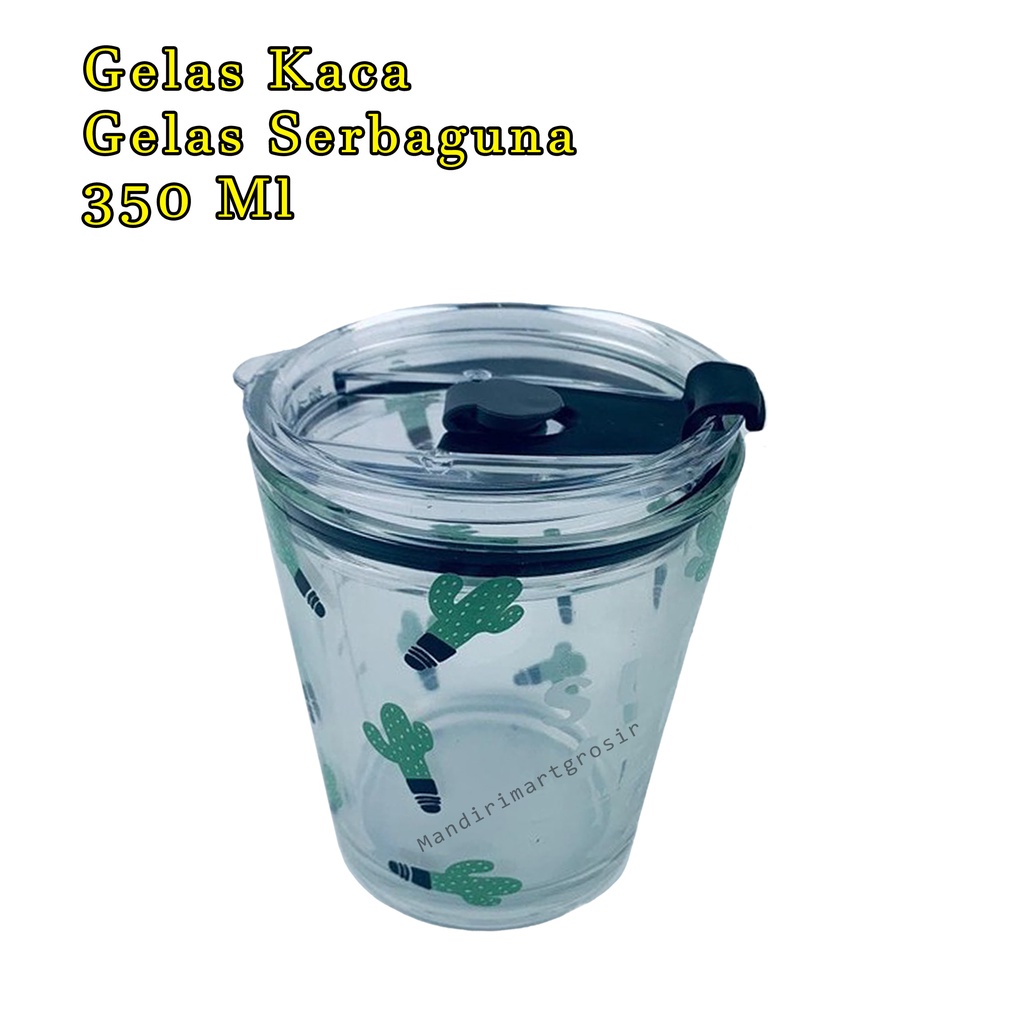 Gelas kaca * tumbler * Gelas ukur * Gelas Gambar lucu * 350ml