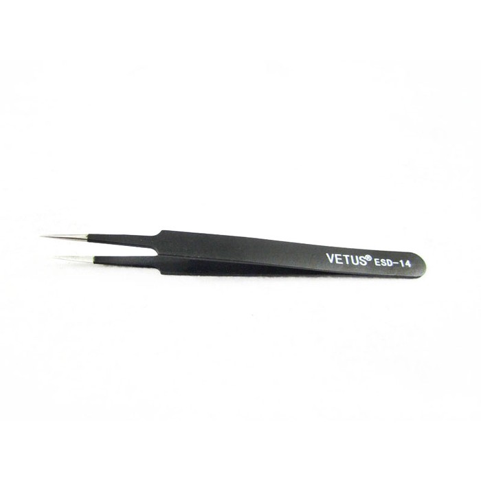 Pinset Vetus Tweezers ESD 14 Hitam Baja