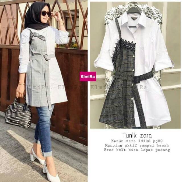  Tunik  zara look like bagus bangkok  baju  bkk original 