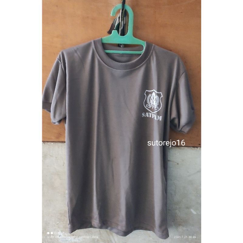 kaos satpam coklat lengan pendek