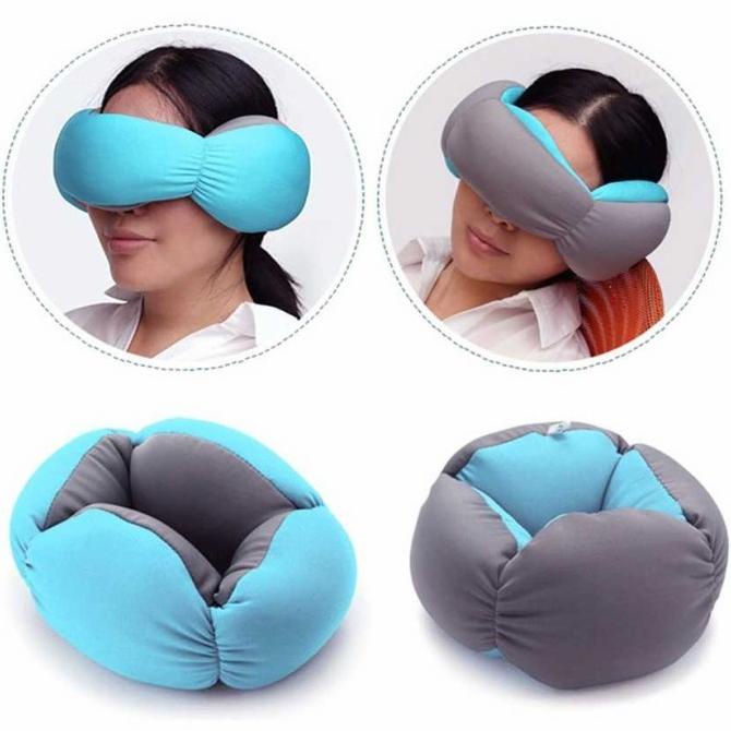 Bantal Leher Travel Ostrich Lazy Nap Pillow - V2V60