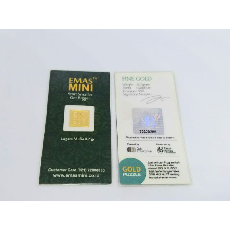 GIFT SERIES EMAS MINI 0,1 gr / EMAS MINI 0.2 GR / EMAS MINI 0.5 GR