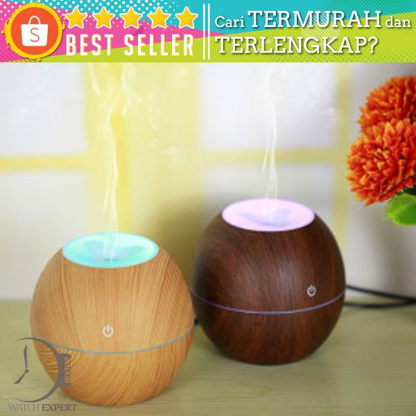 Taffware Ultrasonic Humidifier Aroma Essential Oil Diffuser Wood Design 130ml - NM007 - Wooden