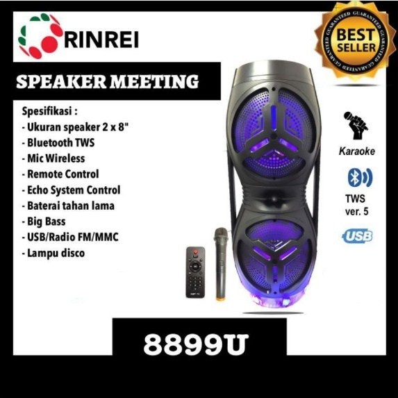 SPEAKER PORTABEL RINREI SR-8899U / SR-8899 U / SR8899U BLUETOOTH
