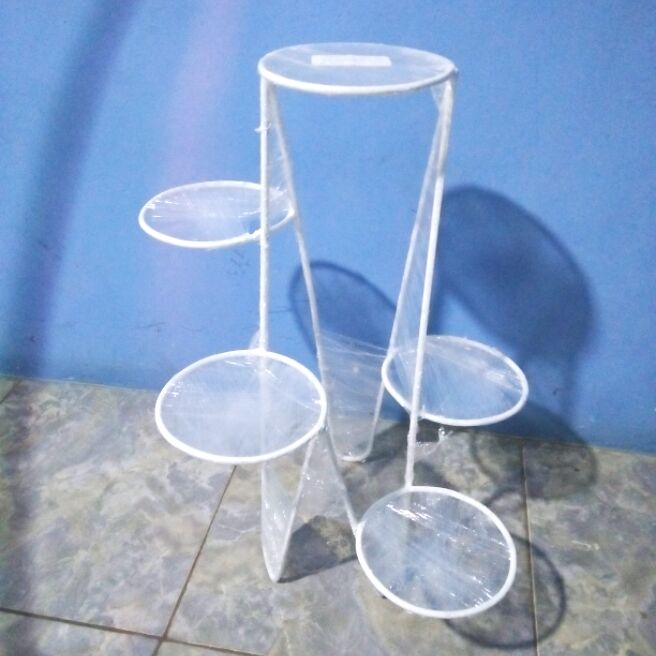 PROMO standing rak besi pot bunga minimalis model bulat 5 susun