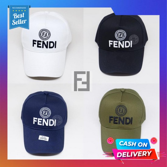 D94♕ Topi Korea Bordir Allday Pria Wanita Dewasa Distro Baseball Model Topi Baseball Fendi Rome Log