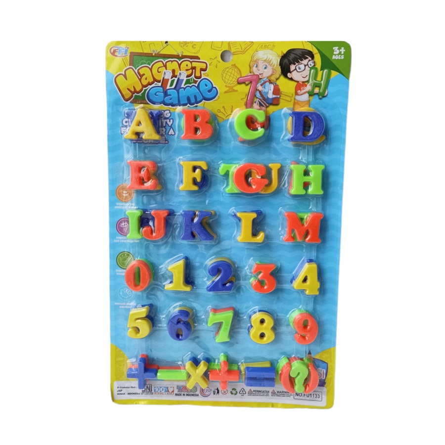 Mainan Edukasi Anak Belajar Mengenal Huruf  Magnet HURUF Symbol Game Mainan Edukasi Belajar Huruf FU1133- Kado hadiah mainan anak usia 3 4 5 6 7 8 Tahun Edukasi