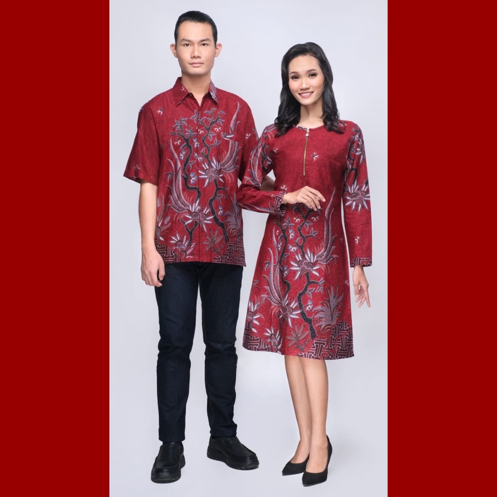 VIVO MERAH BATIK COUPLE KELUARGA PASANGAN MODERN JUMBO PREMIUM SARIMBIT AYAH IBU ANAK DRESS TUNIK