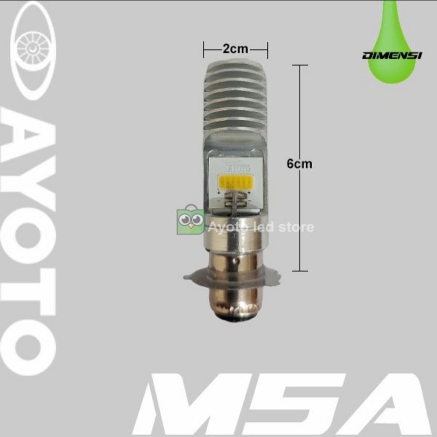 Lampu Depan Headlamp Head Lamp Lampu LED Motor Kaki 3 AYOTO M5A AC DC PNP Supra Lama Vario Beat Mio Megapro GL Shogun Universal