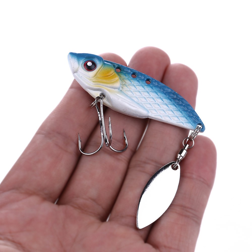 HENGJIA 4PCS/Lot Metal Spinner Fishing Lures 6cm 20g VIB Swimbait Vibrating Artificial Hard Bait with spoon Sequins Fishing Tackle