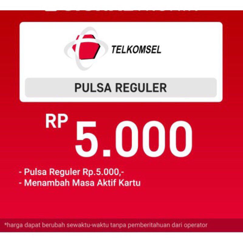 VOUCHER PULSA TELKOMSEL 5K
