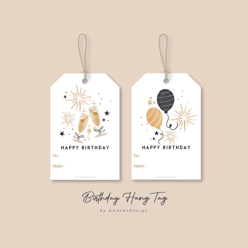 

Happy Birthday Hangtag Gift Tag Ulang Tahun Hang Tag Kado