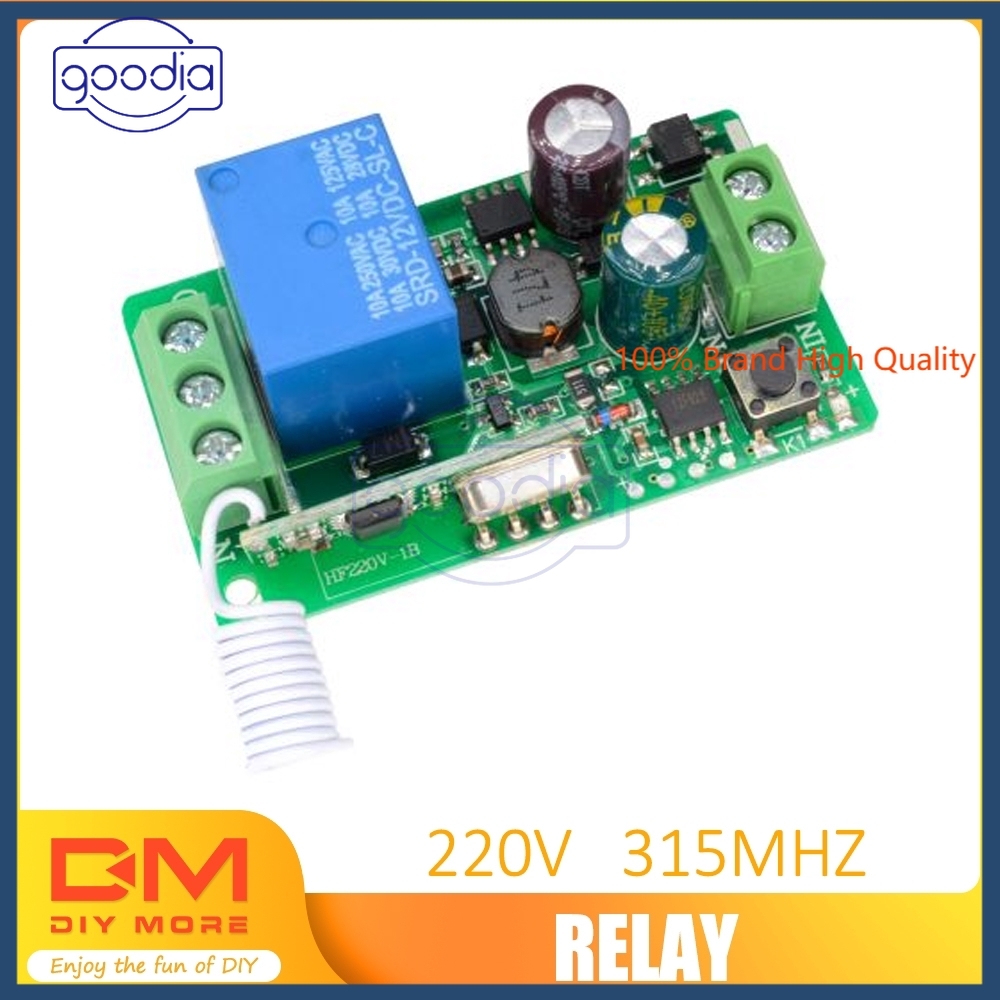 Transmitter Relay Nirkabel Rf 1ch 315mhz Dc 220v Dengan Remote Control