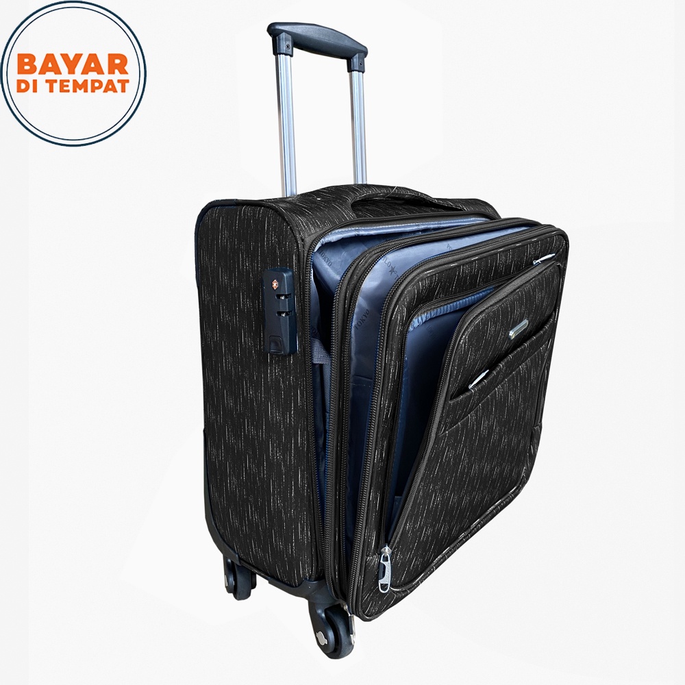 GRATIS 12.12 BIRTHDAY Sale Shopee Koper POLO Kabin Bahan Softcase 802 Premium Roda 4 Koper Baju Kope