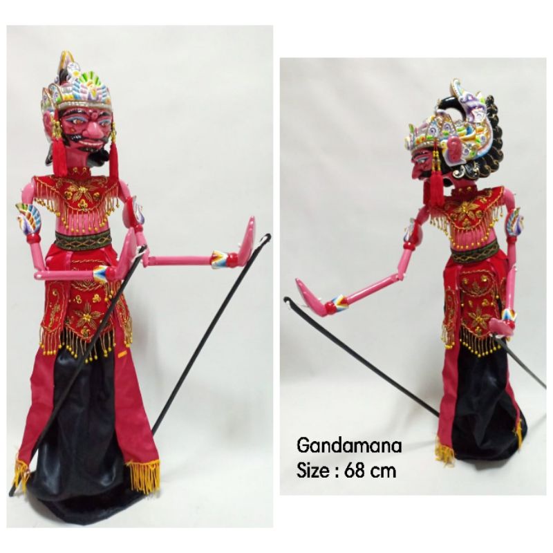 Wayang golek halus pedalangan Arjuna/Kamaratih/Gandamana/Gatotkaca