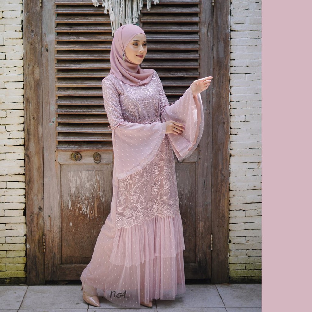 ARALLYN DRESS BABY PINK - DRESS MUSLIM DRESS KONDANGAN GRADUATION