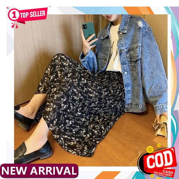 ✨Rj_Mue✨ (Bisa Cod) Rok Panjang Semata Kaki Joy Midi Long Skirt Wanita - Androk Ootd Korean Style Ke