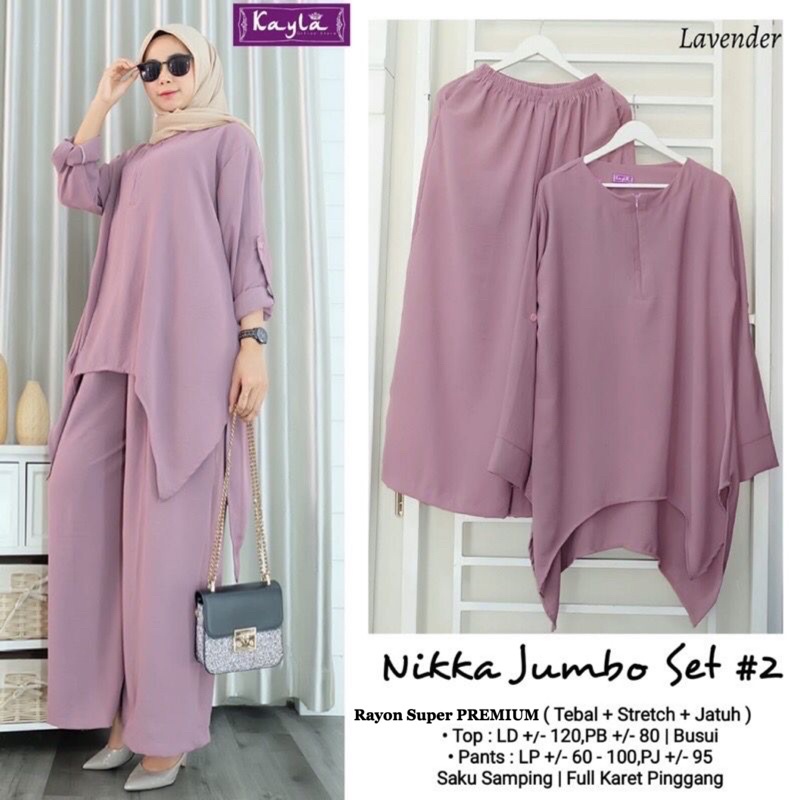 Setelan Wanita Nikka Jumbo Set | Setelan Wanita Waka | Rayon Premium | JUMBO | SETELAN PIYAMA | PREMIUM QUALITY | COD