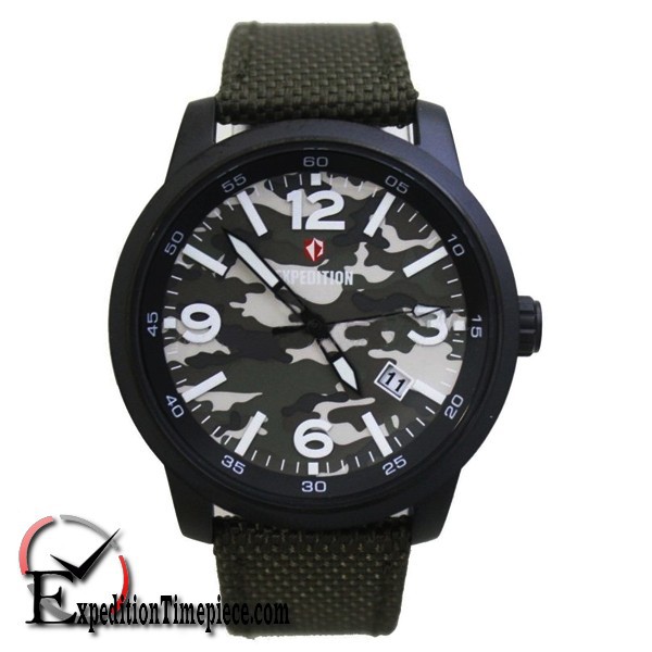 Jam Tangan Expedition E 6671 M Black Green Army White