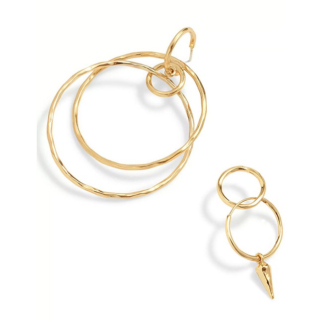 LRC Anting Tusuk Fashion Gold Irregular Geometric Earrings D07686