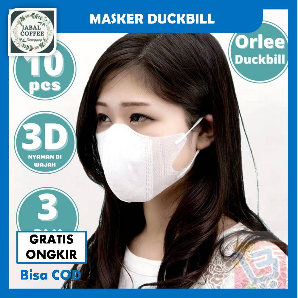 Masker Duckbill Garis / Face Mask Duckbill Putih Protective 3 Ply / Masker Duckbill 3 Ply 50 Pc J94