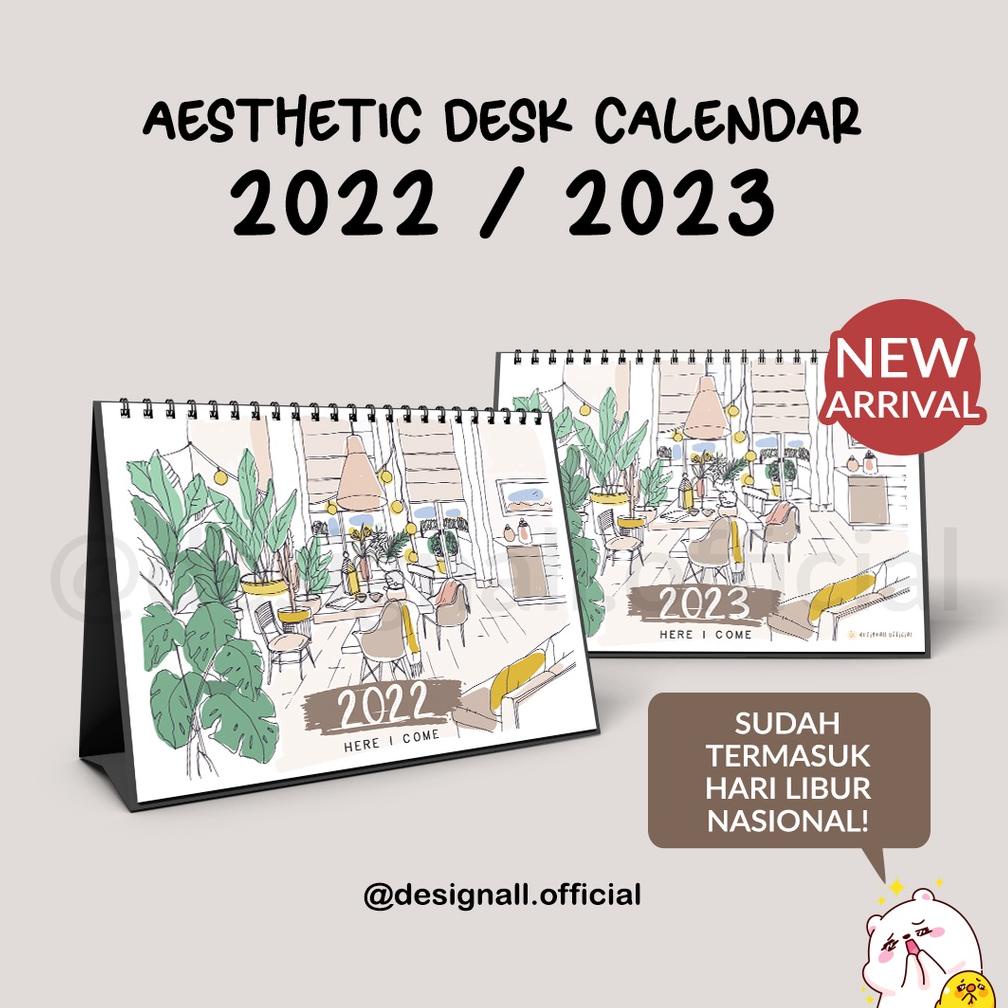 

u6Ready❇ Designall Kalender Meja / Kalender Duduk Aesthetic Tahun 2022 / 2023 Spiral FM 71