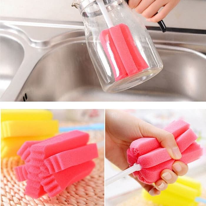 Tongkat Spons Gelas - Spons Tongkat Pembersih Botol Gelas - Spon Cleaner -X301 Kualitas Bagus