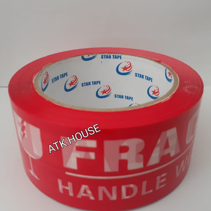 

Lakban Fragile STAR 48mm*100Y/Lakban Jangan Dibanting/Lakban Printing Pecah Belah 100Y