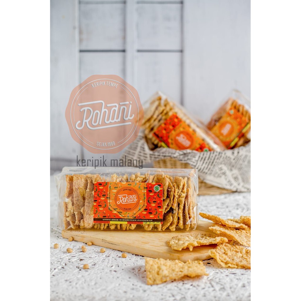 

ROHANI Keripik Tempe PREMIUM 250gr (LEBIH CRISPY N KAYA REMPAH)