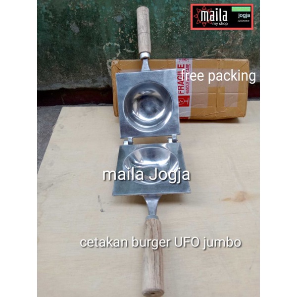 Cetakan ufo jumbo burger roti hamburger pres penekan kue waffle uvo