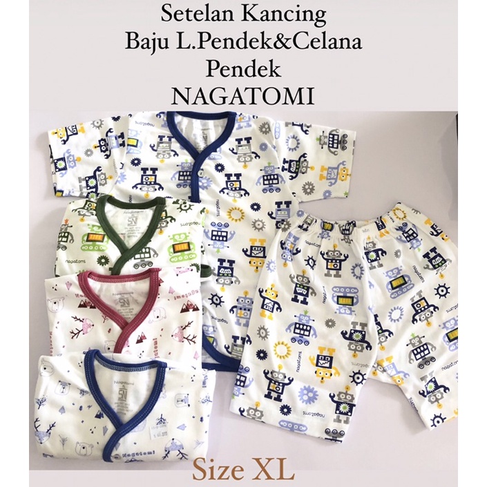 NAGATOMI Setelan Kancing Celana & Baju Pendek Anak Ukuran XL
