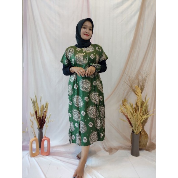 Daster Ruffle | Rufle | Viral Rayon Handprint Busui Friendly Dan Non Busui Fit XXL-[RFL] Q