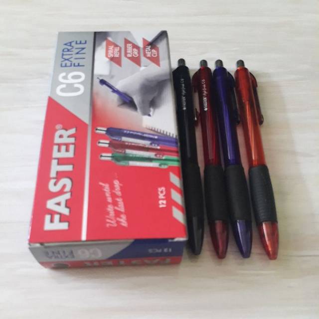 

Pulpen Faster C6 Cetlek Tinta Hitam
