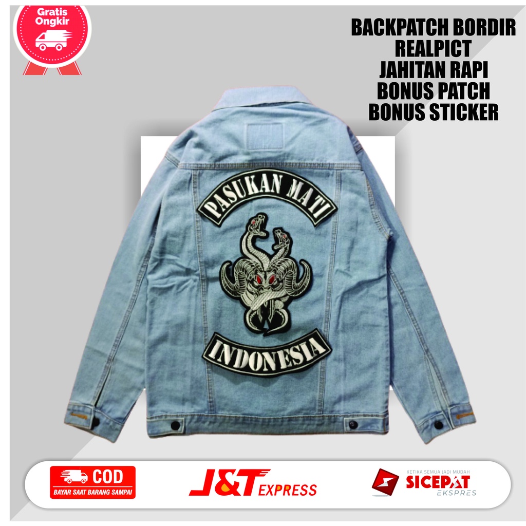 Backpatch Emblem Punggung Punk Jaket Jeans Bordir Besar Patch Deadsquad Logo Pasukan Mati Indonesia