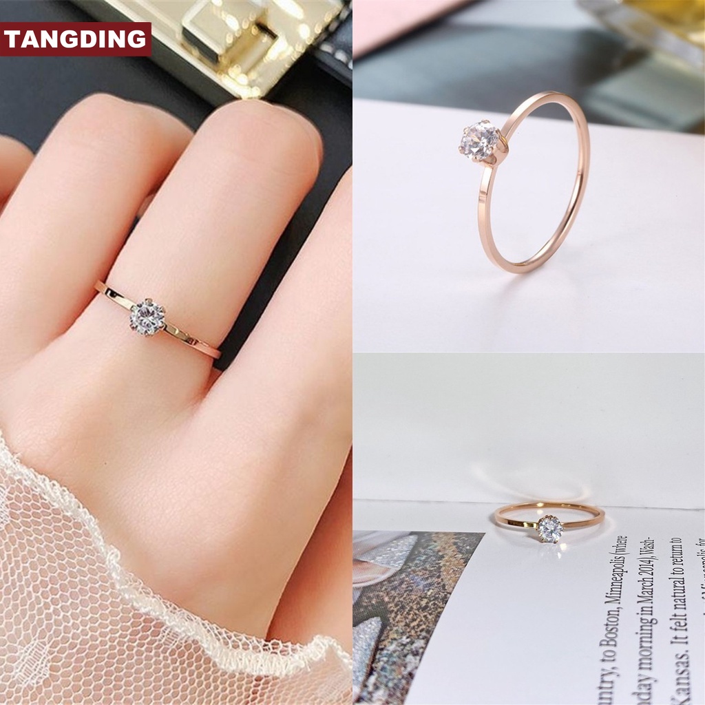 Cincin Ekor Enam Cakar Bahan Stainless Steel Titanium Ukuran 5-7 Gaya Korea