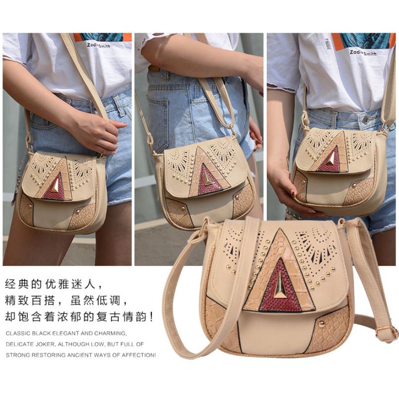 TAS SELEMPANG WANITA PESTA ARIANA TA012M4 KREM COKLAT MURAH KULIT SLING BAG FASHION IMPORT PREMIUM