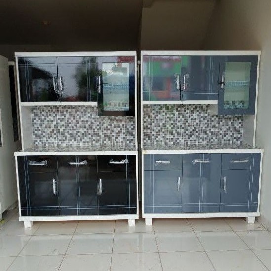Lemari Sayur / Lemari Dapur / Rak Piring Minimalis Cat Duco 2 dan 3 Pintu