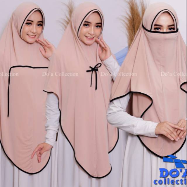 Hijab 3 in 1 masker JERSI LIS /KRUDUNG CADAR 3 IN 1 BAHAN JERSI SUPER/HIJAB MASKER 3 IN 1 LIS