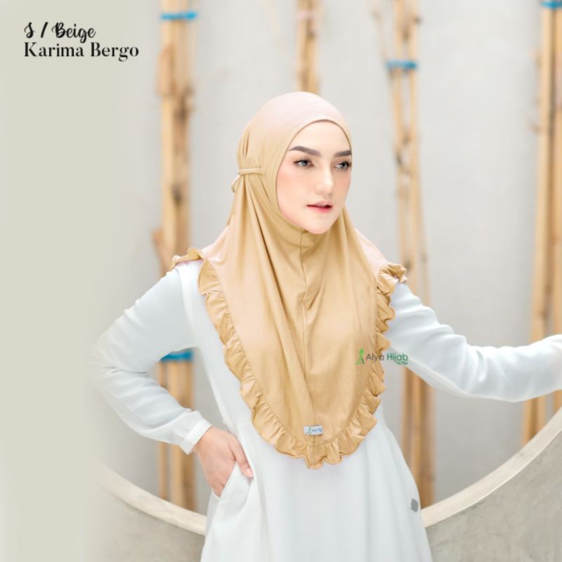 Alya hijab by naja Karima bergo instan premium kekinian terlaris-Beigi