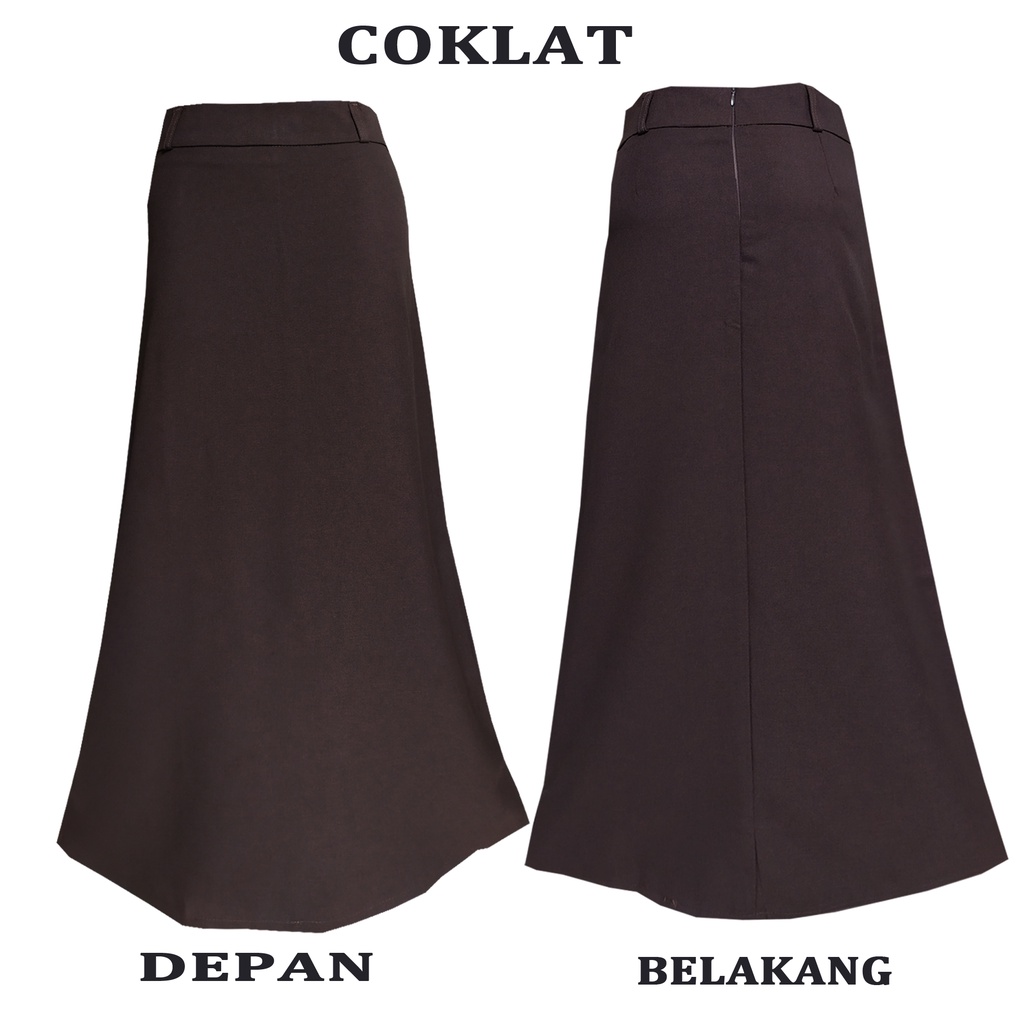 Rok A Line Panjang Polos Formal Kerja Kantor / Rok Kerja Panjang Hitam A Bahan Formal Kantor / Rok A Line Skirt Pelatihan Ospek Perawat Maba Mahasiswa