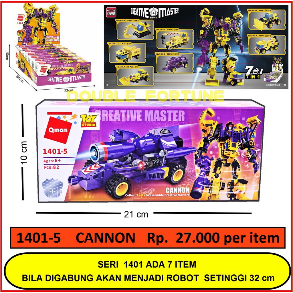 MAINAN QMAN BRICKS LEGO 1401-5 CANNON