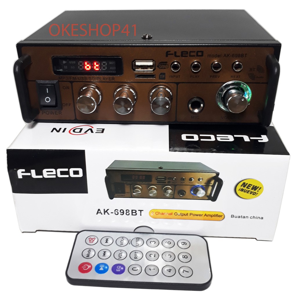 FLECO AK-698BT Mini Amplifier Bluetooth Stereo Karaoke