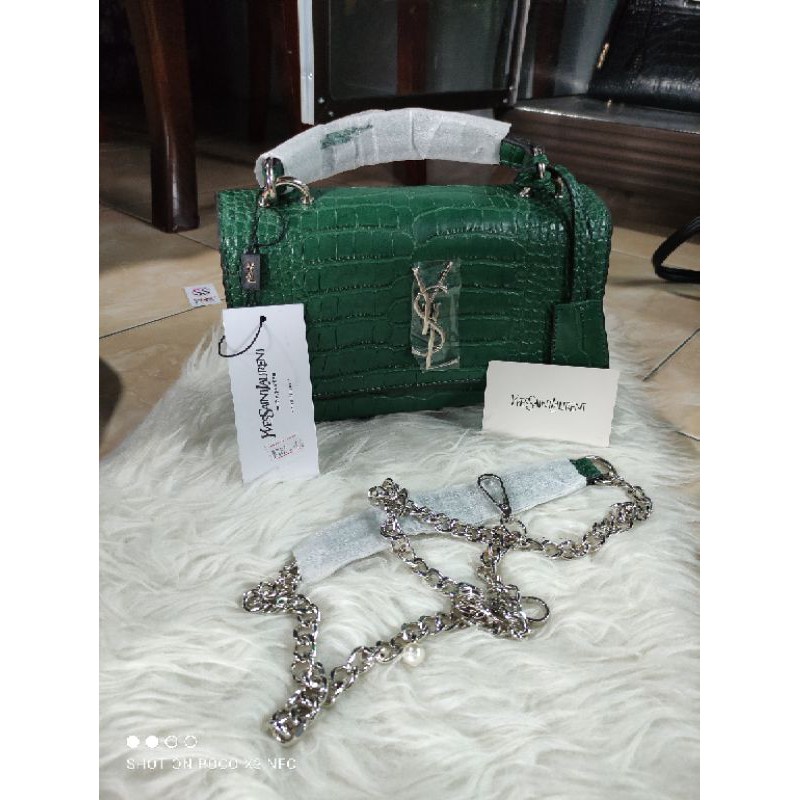 tas YSL croco hijau