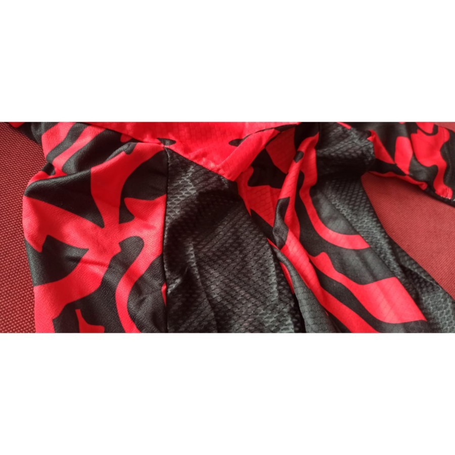 Graffiti Jersey baju Sepeda Roadbike Road Bike Pria - BLACK RED