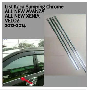 List Kaca Samping Stainless Toyota All New Avanza / Veloz 2012 - 2016 MC